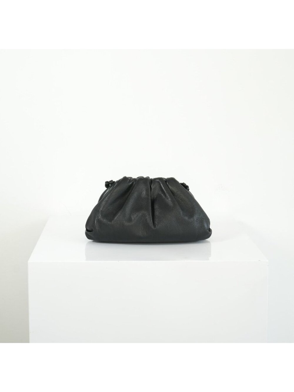 Bottega Veneta Lambskin Black Snap Clutch Bag